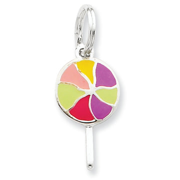 Sterling Silver Enameled Lollipop Charm