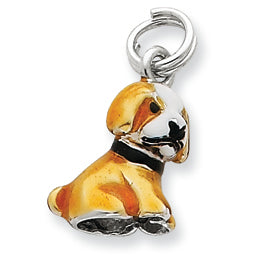Sterling Silver Enamel Dog Charm