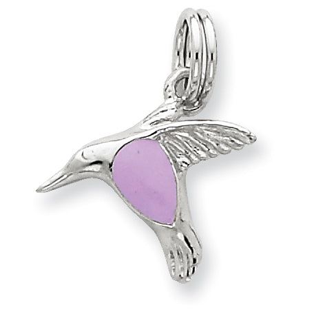 Sterling Silver Enamel Hummingbird Charm