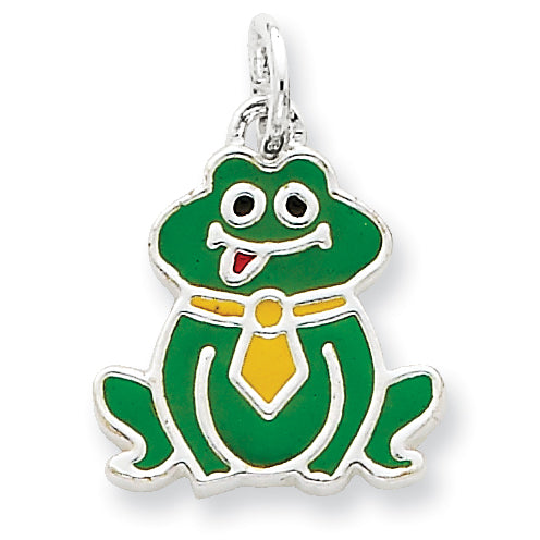 Sterling Silver Enameled Frog Charm