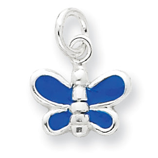 Sterling Silver Enameled Blue Butterfly C