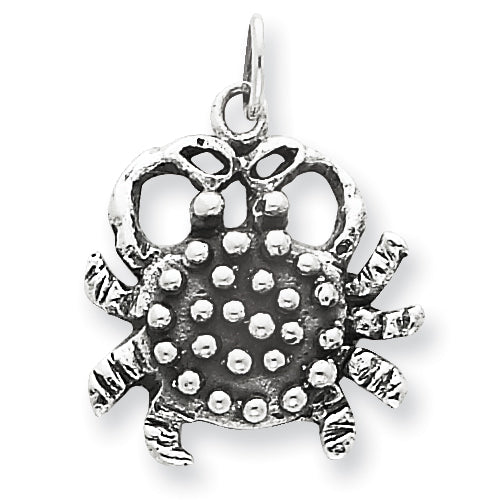 Sterling Silver Anitqued Crab Charm