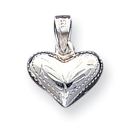 Sterling Silver Puffed Heart Charm