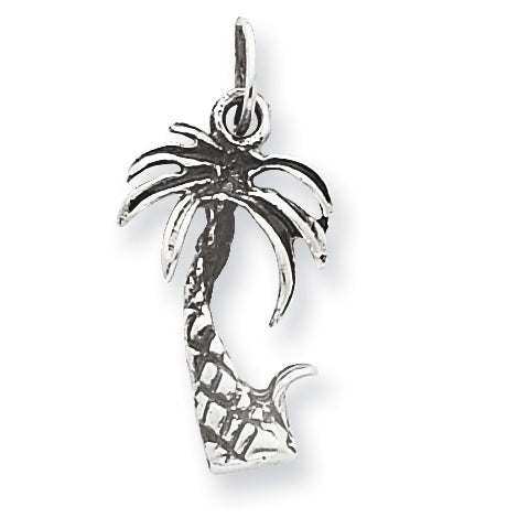 Sterling Silver Antiqued Palm Tree Charm
