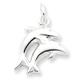 Sterling Silver Twin Dolphin Charm