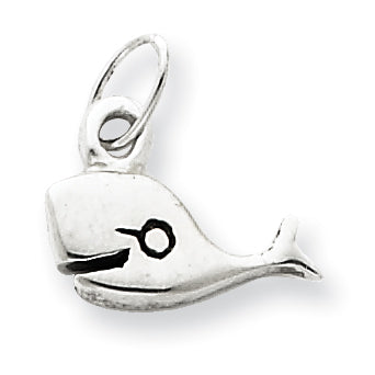 Sterling Silver Antiqued Whale Charm