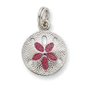 Sterling Silver Enamel Sanddollar Charm