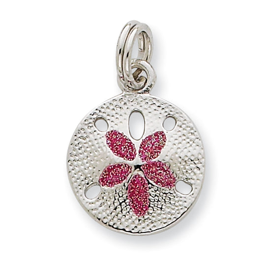 Sterling Silver Enamel Sanddollar Charm