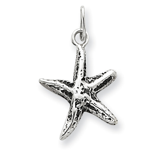 Sterlng Silver Antiqued Starfish Charm