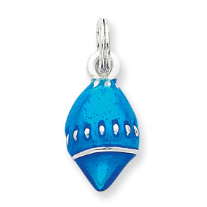 Sterling Silver Enameled Blue Shell Charm