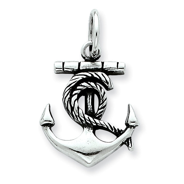 Sterling Silver Antiqued Anchor Charm