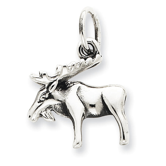 Sterling Silver Antiqued Moose Charm