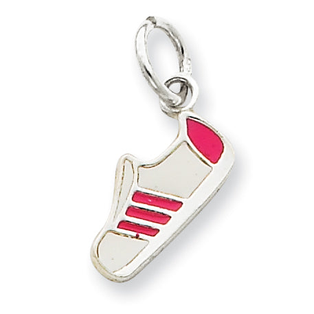 Sterling Silver Pink Enameled Sneaker Charm