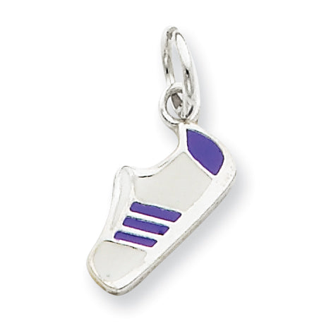 Sterling Silver Purple Enameled Sneaker Charm