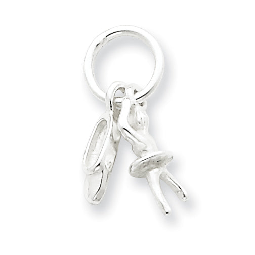 Sterling Silver Ballerina & Shoe Charm