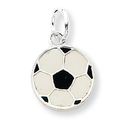 Sterling Silver Enameled Soccer Ball Charm