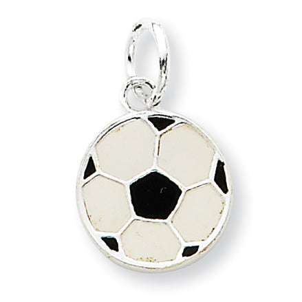 Sterling Silver Enameled Soccer Ball Charm