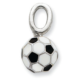 Sterling Silver Enameled Soccer Ball Pendant