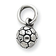 Sterling Silver Antiqued Soccer Ball Char