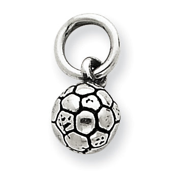 Sterling Silver Antiqued Soccer Ball Char