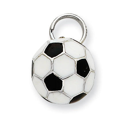 Sterling Silver Enameled Soccer Ball