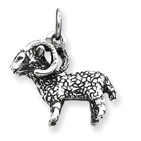 Sterling Silver Antiqued Aries Pendant