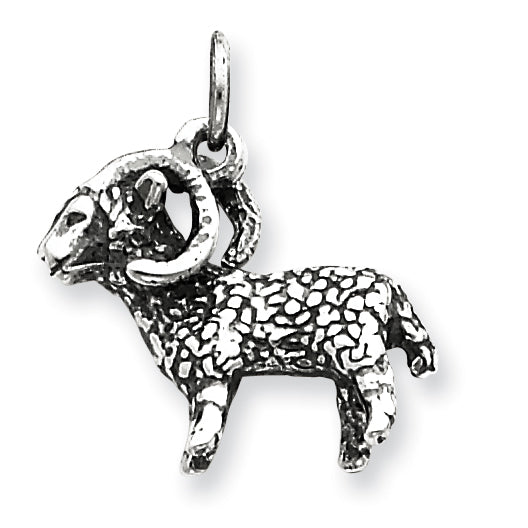 Sterling Silver Antiqued Aries Pendant