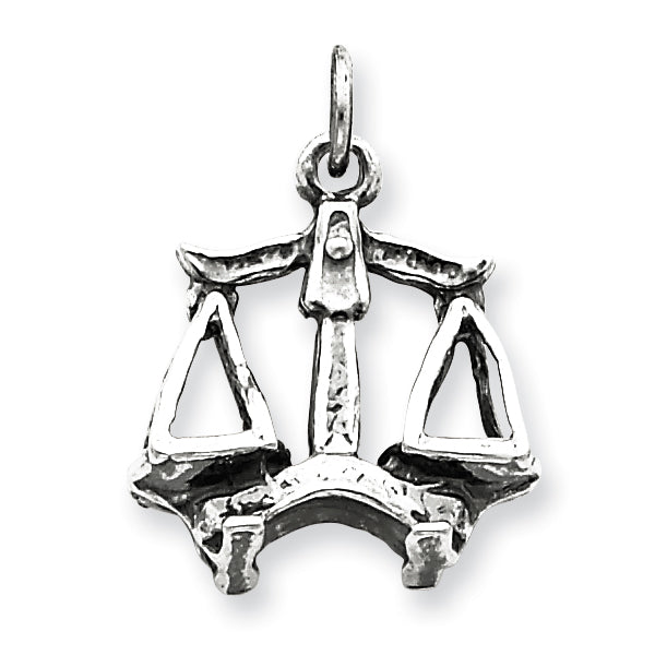 Sterling Silver Antiqued Libra Pendant