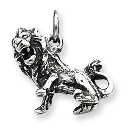 Sterling Silver Antiqued Leo Pendant