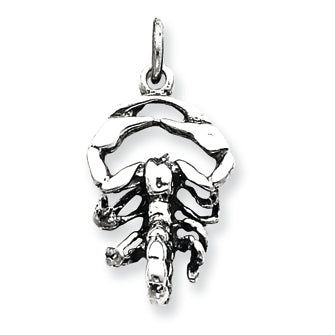 Sterling Silver Antiqued Scorpio Pendant