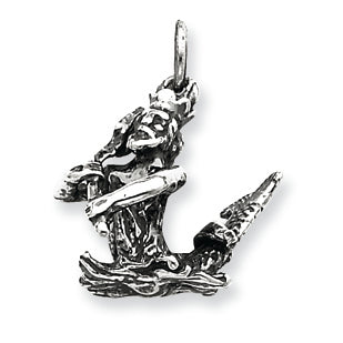 Sterling Silver Antiqued Aquarius Pendant