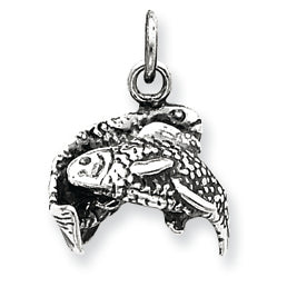 Sterling Silver Antiqued Pisces Pendant