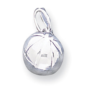 Sterling Silver 3D Basketball Charm