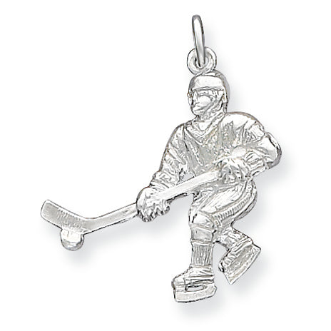 Sterling Silver Hockey Player Charm