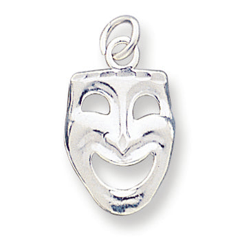 Sterling Silver Comedy Mask Charm