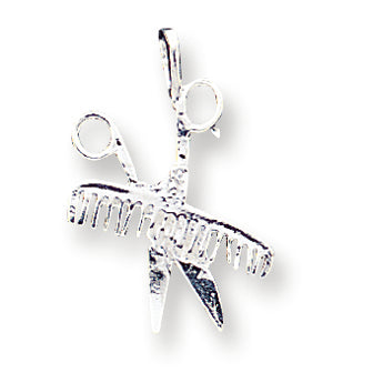 Sterling Silver Comb & Scissors Charm