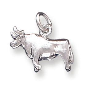 Sterling Silver Bull Charm