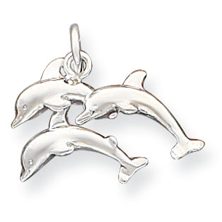 Sterling Silver Dolphins Charm