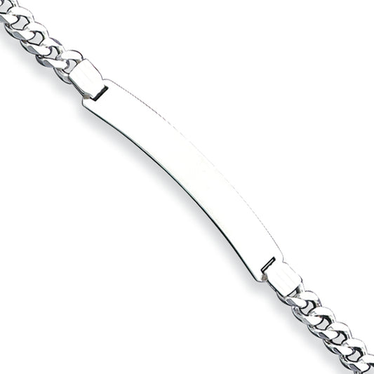 Sterling Silver Curb Link ID Bracelet 7 Inches