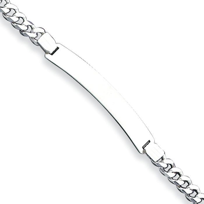 Sterling Silver ID Curb Link Bracelet 8 Inches