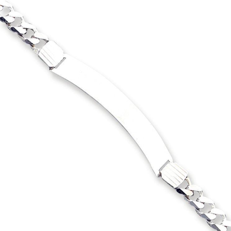 Sterling Silver Curb Link ID Bracelet 7 Inches
