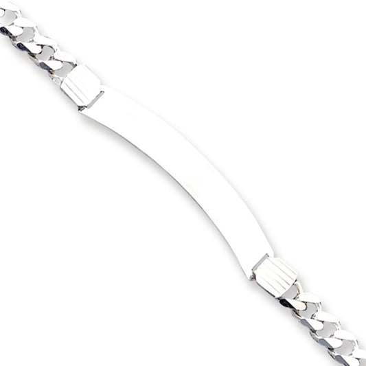 Sterling Silver Curb Link ID Bracelet 7 Inches