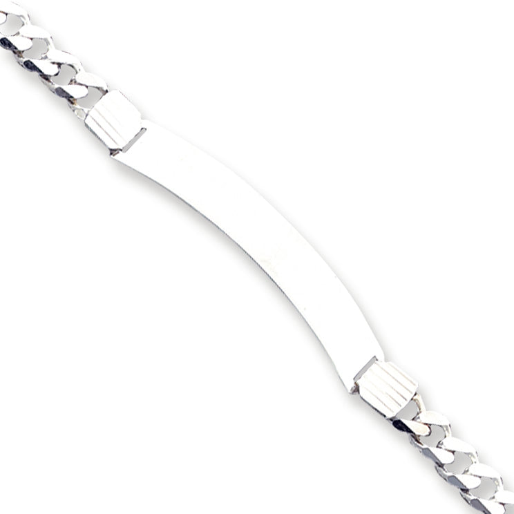 Sterling Silver ID Curb Link Bracelet 8 Inches