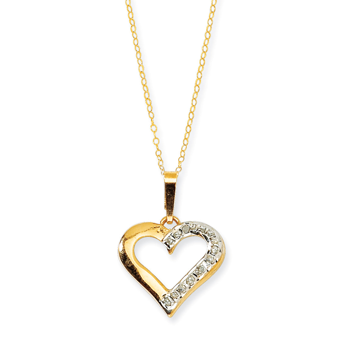 Sterling Silver & Gold-plated Dia. Mystique 18in Heart Necklace