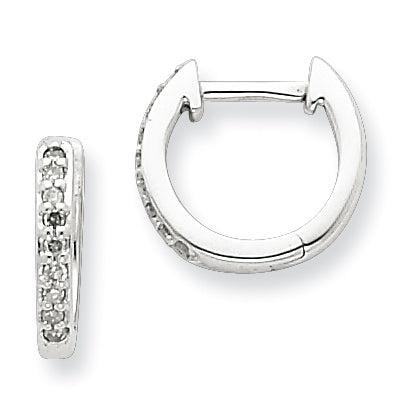 Sterling Silver Diamond Huggie Earrings