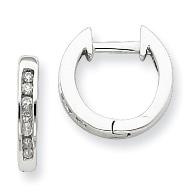 Sterling Silver Diamond Huggie Earrings