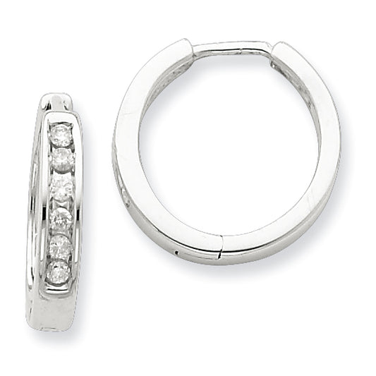 Sterling Silver Diamond Hoop Earrings