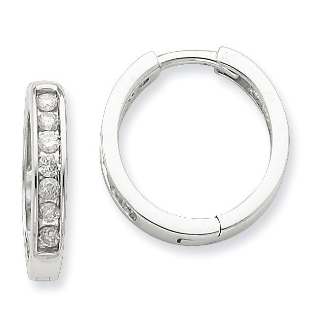 Sterling Silver Diamond Hoop Earrings