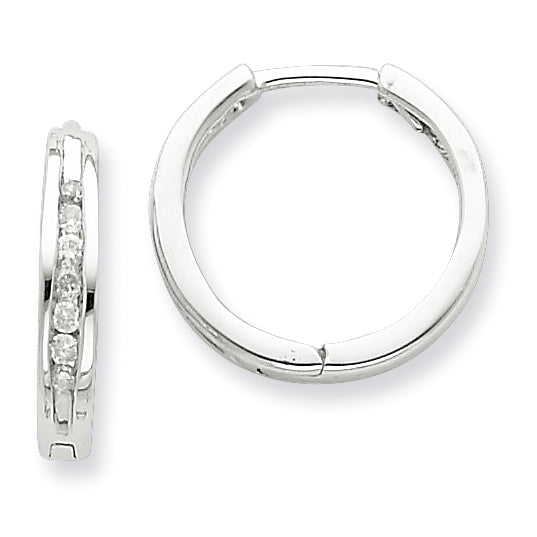 Sterling Silver Diamond Hoop Earrings