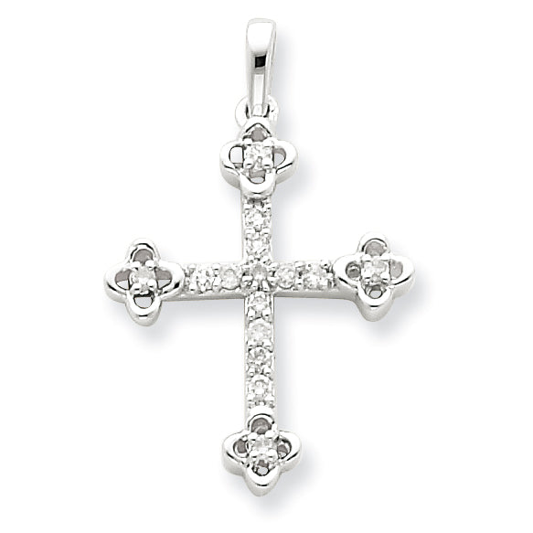 Sterling Silver Diamond Cross Pendant